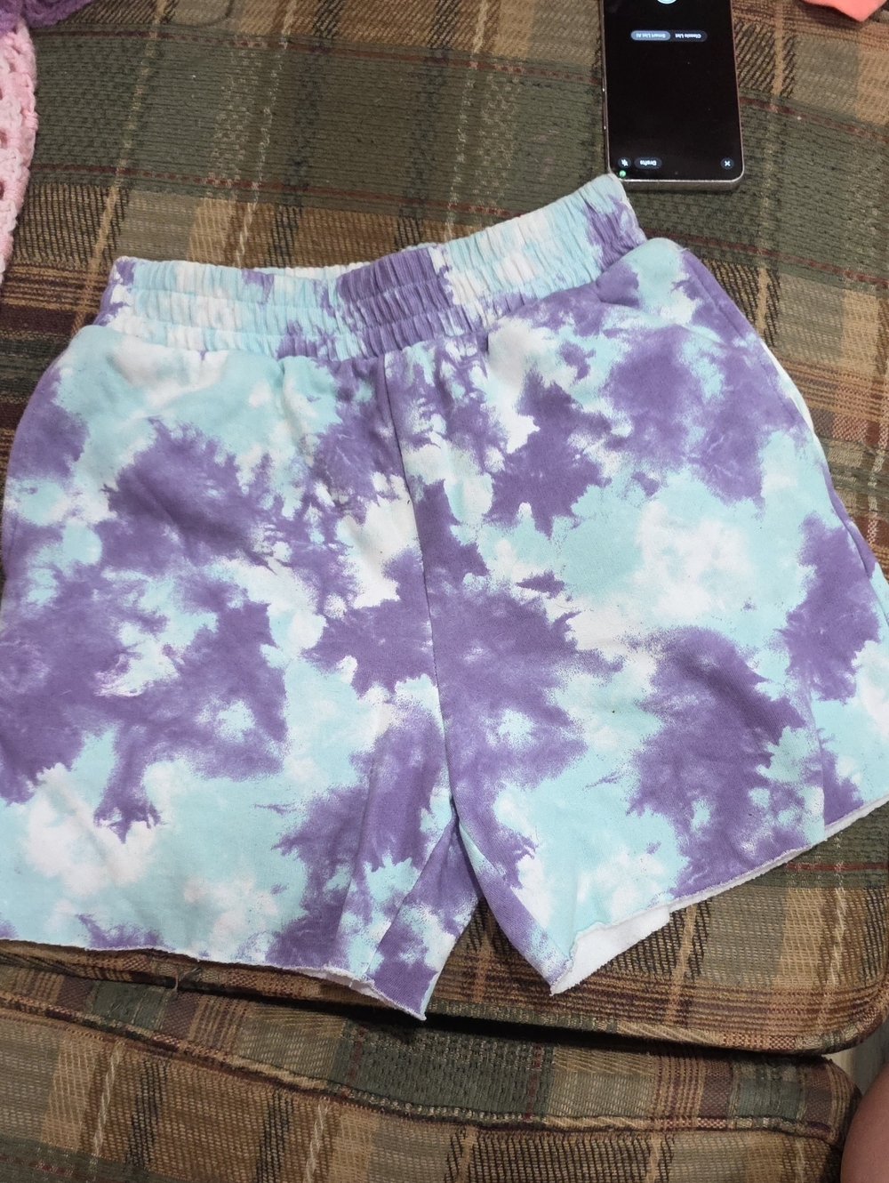 art class Purple and Light Blue Tie-Dye Athletic Lounge Shorts